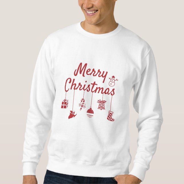 Sudadera Ornamentos navideños de Feliz (Anverso)