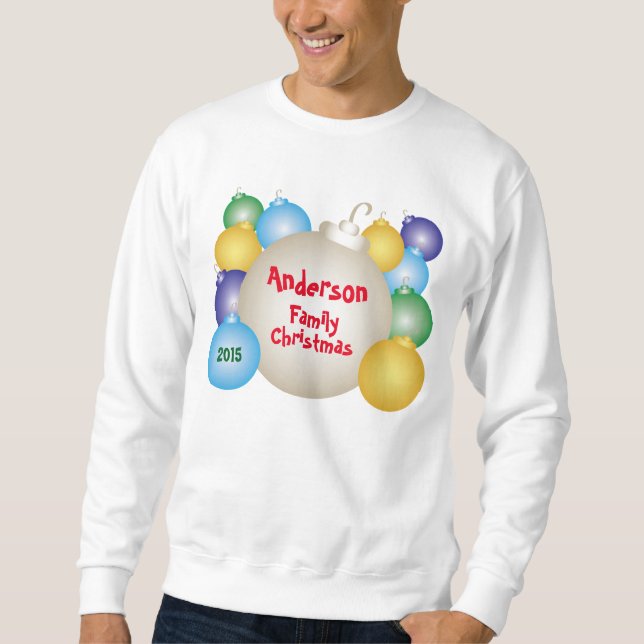 Sudadera Ornamentos navideños familiares (Anverso)