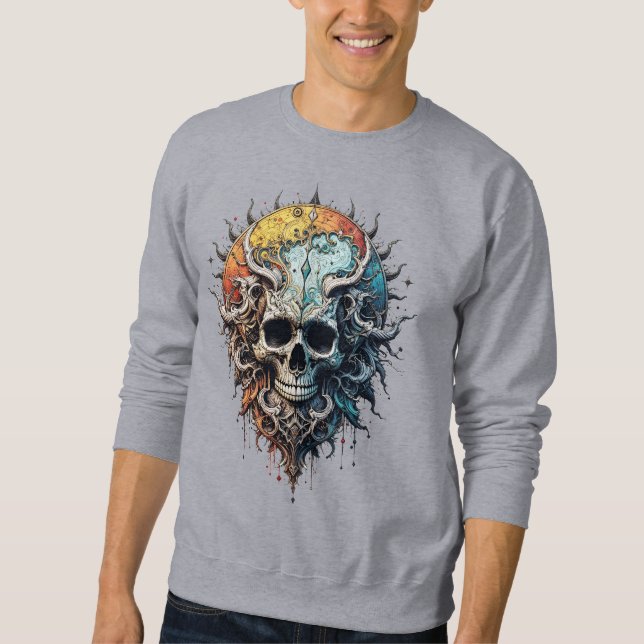 Sudadera Ornate Cosmic Skull Gothic Baroque Mandala  (Anverso)