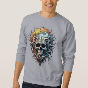 Sudadera Ornato Cráneo Cósmico Mandala Gótico Barroco