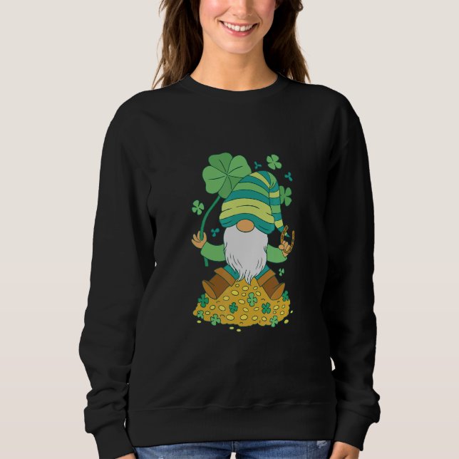Sudadera Oro de gnomo verde San Patricio (Anverso)