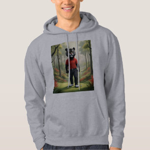 Sudadera "¡Oro! Un tigre negro jugando golf en el bosque"