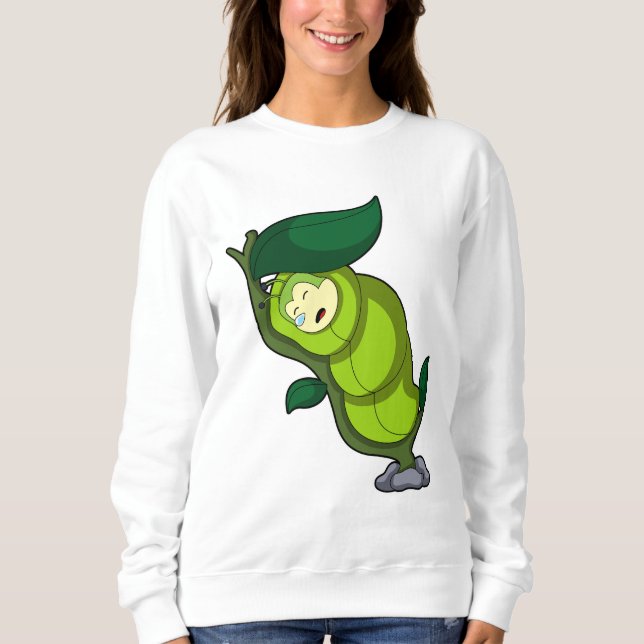 Sudadera Oruga en durmiendo con hoja (Anverso)