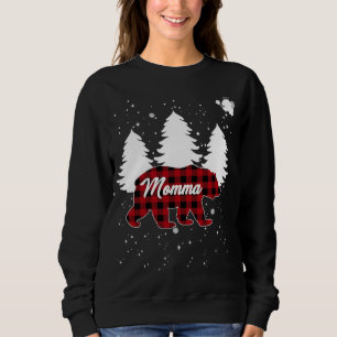 Sudadera Osa de Mamá de Cuadro de Búfalo Árbol de Navidad P