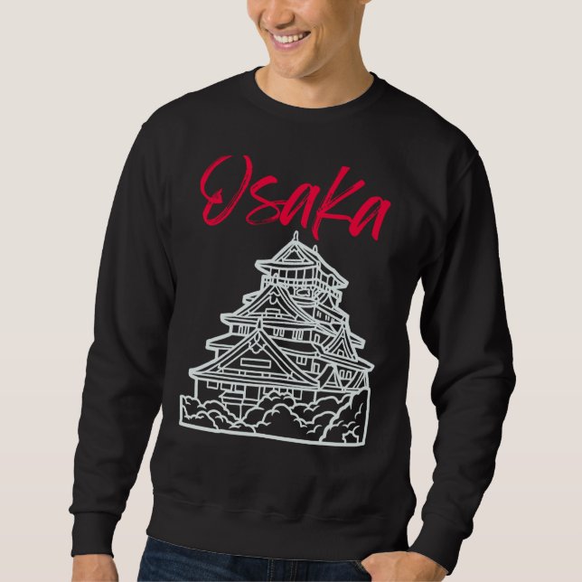 Sudadera Osaka Castle in Japan Sketch Japanese Landmark (Anverso)