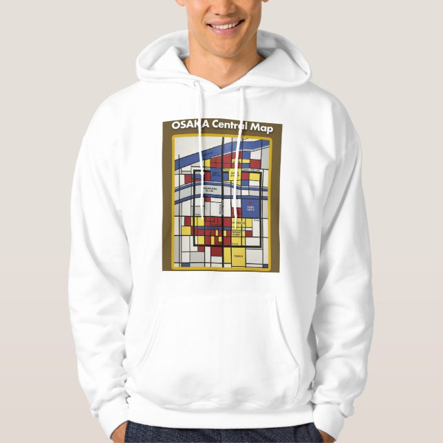 Sudadera OSAKA central map Piet Mondrian style (Anverso)