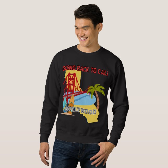 Sudadera oscura para hombre Going Back to Cali (Anverso completo)