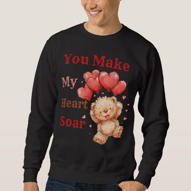 Sudadera Osito de peluche corazón globos (Anverso)