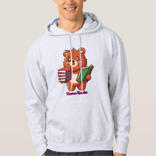 Sudadera Oso adorable leyendo con libros