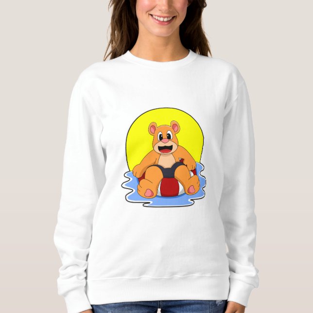 Sudadera Oso al nadar con anillo de natación (Anverso)