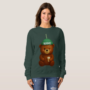 Sudadera Oso Bearista de Nombre Personalizado Oso Barista