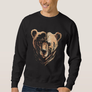 Sudadera Oso Cara Grizzly Mirando La Cabeza
