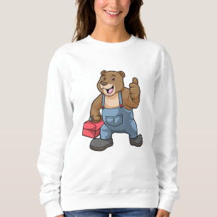 Sudadera Oso como artesano con caja de herramientas