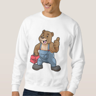 Sudadera Oso como artesano con caja de herramientas