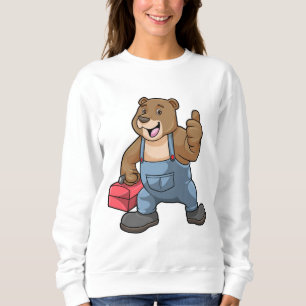 Sudadera Oso como artesano con caja de herramientas
