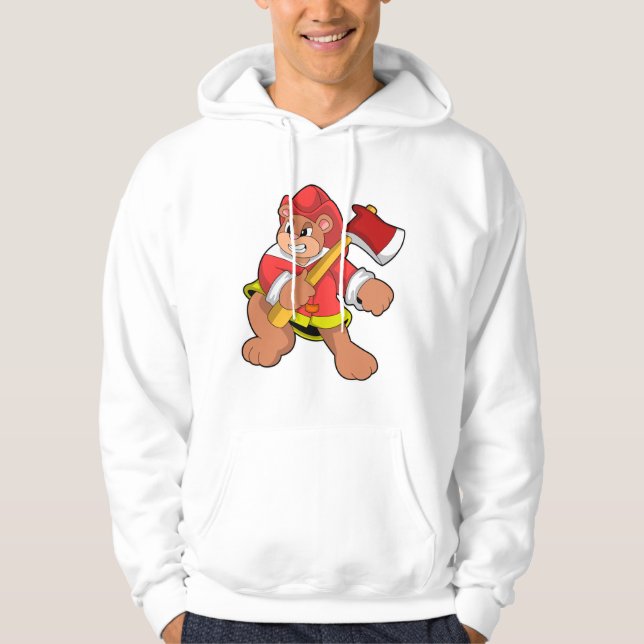 Sudadera Oso como bombero con hacha (Anverso)