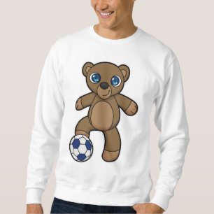 Sudadera Oso como jugador de fútbol con pelota de fútbol