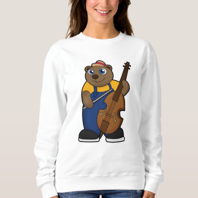 Sudadera Oso como músico con guitarra (Anverso)