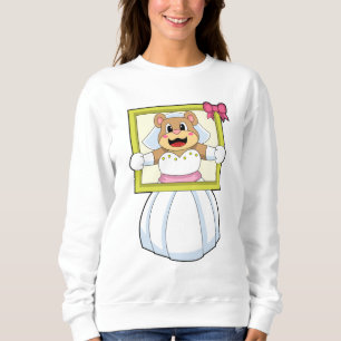 Sudadera Oso como Novia con Vestido de Novia y Marco de Ima