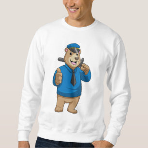 Sudadera Oso como oficial de policía con gorra de policía