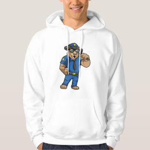 Sudadera Oso como oficial de policía con uniforme de policí