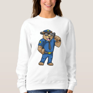 Sudadera Oso como oficial de policía con uniforme de policí