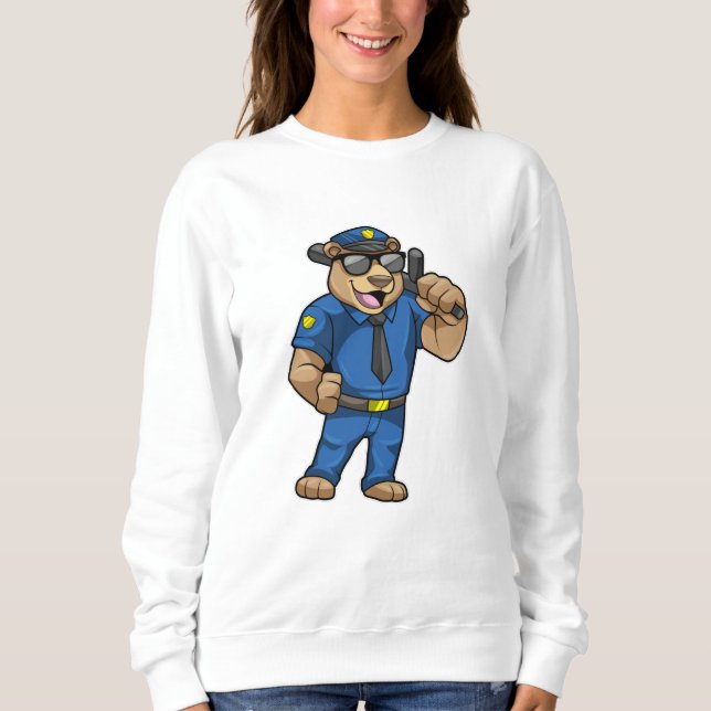 Sudadera Oso como oficial de policía con uniforme de policí (Anverso)