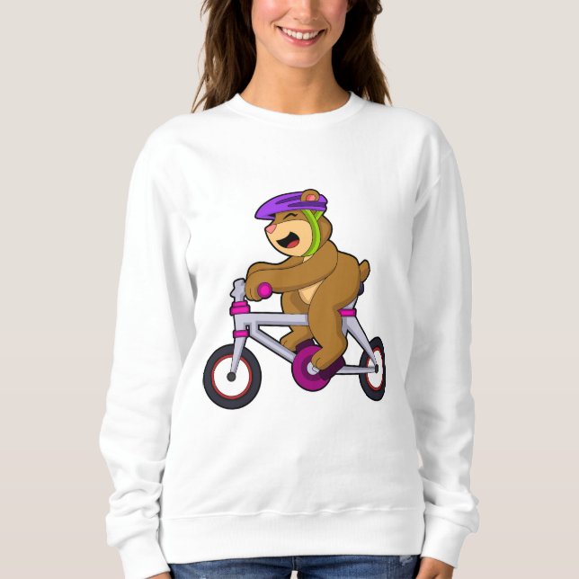 Sudadera Oso con bicicleta y casco (Anverso)