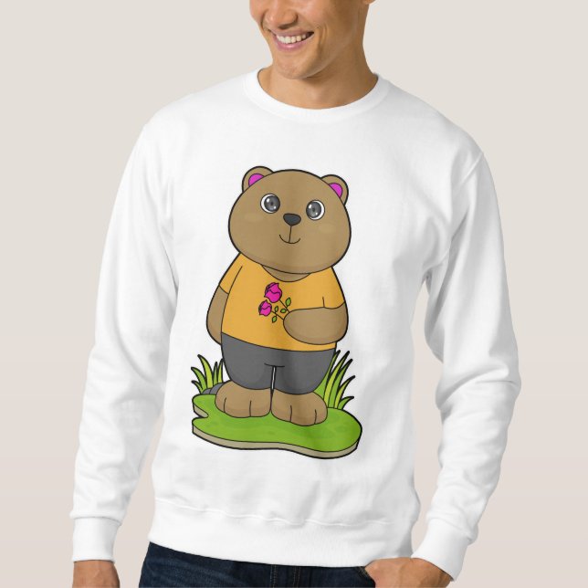 Sudadera Oso con flores (Anverso)