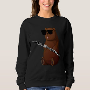Sudadera Oso con gafas de sol tocando el oboe