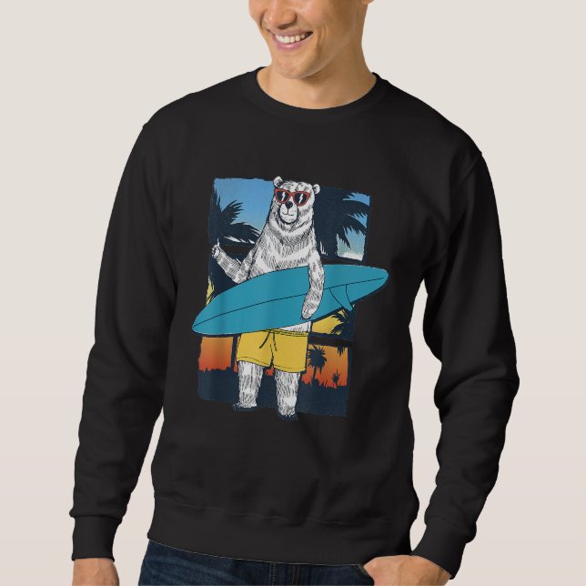 Sudadera Oso Con Gradiente De Surfboard (Anverso)