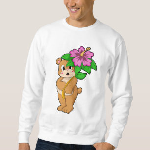 Sudadera Oso con hibiscus flor