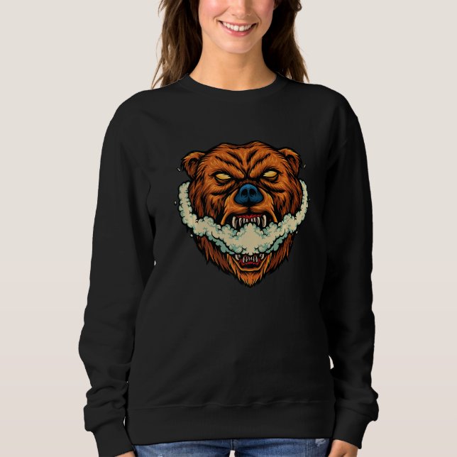Sudadera Oso con Vape Cloud Grizzly Tough Media Woods Tee (Anverso)