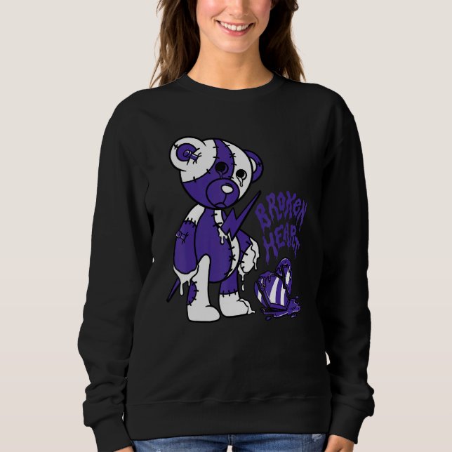 Sudadera Oso Corazón Roto  Ama 5s Coincidente (Anverso)