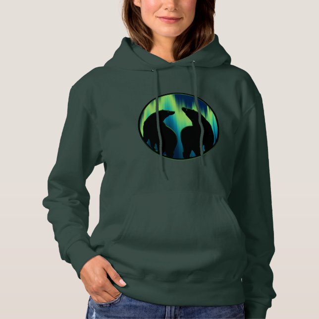 Sudadera Oso de arte de la mujer Hoodie Aurora con camiseta (Anverso)