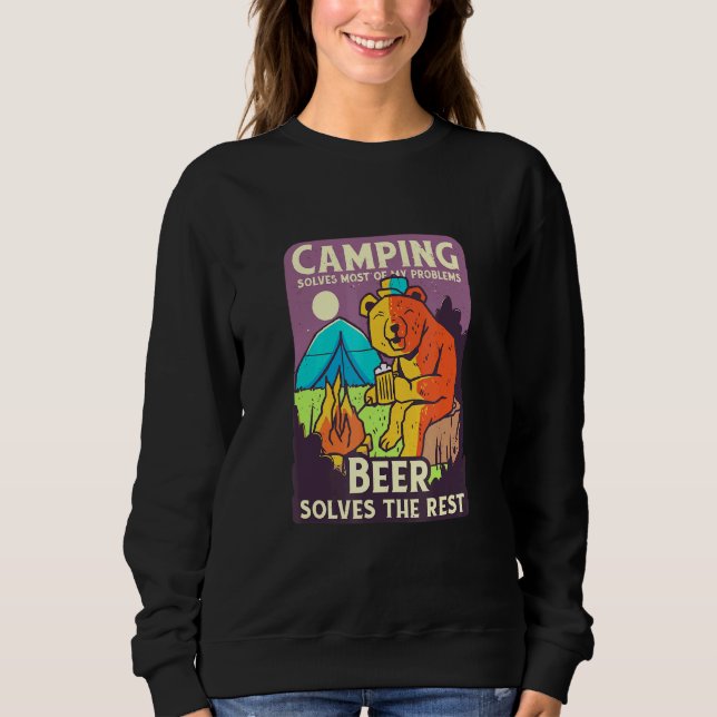 Sudadera Oso de cerveza de camping (Anverso)