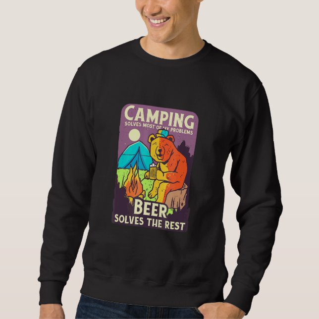 Sudadera Oso de cerveza de camping (Anverso)