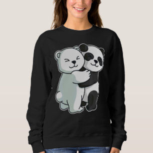 Sudadera Oso De Hielo Panda Cute Oso Polar Abraza Animales