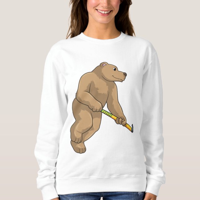 Sudadera Oso de hockey con bate de hockey (Anverso)
