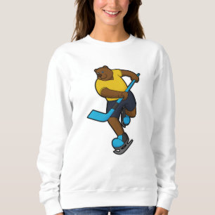 Sudadera Oso de hockey sobre hielo con bastón de hockey sob
