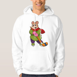 Sudadera Oso de hockey sobre hielo con bastón de hockey sob