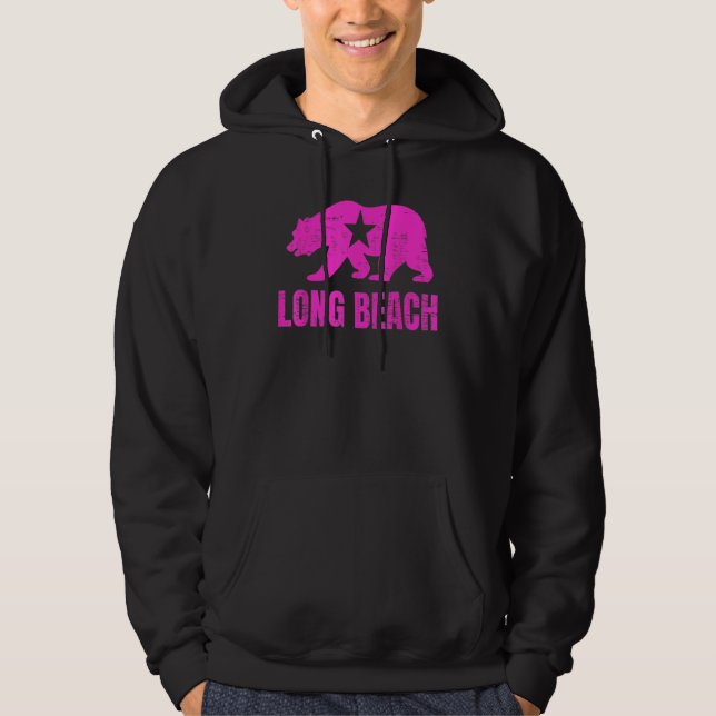 Sudadera Oso de la República de Long Beach California Retro (Anverso)
