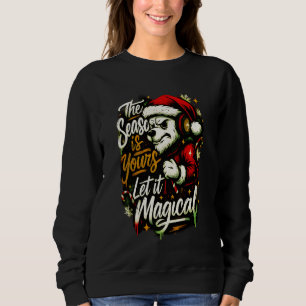 Sudadera Oso de Navidad DJ Festivo Regalo de Navidad para M