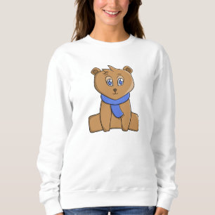 Sudadera Oso de peluche con un pañuelo azul