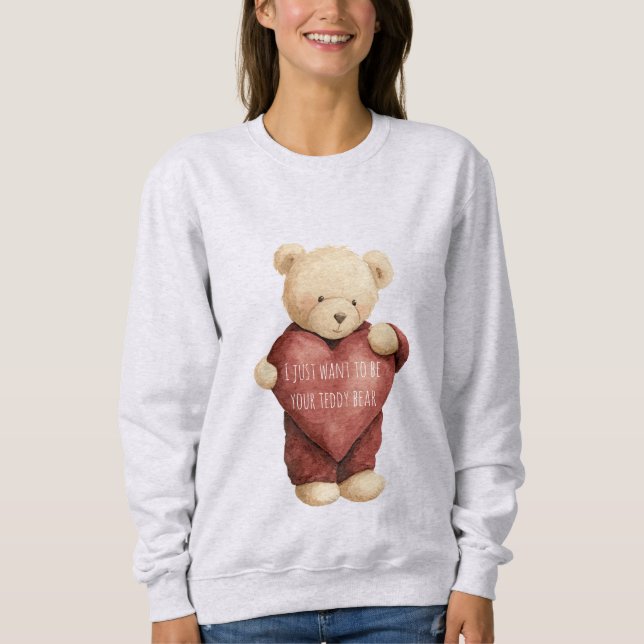 Sudadera Oso de peluche corazón rojo (Anverso)