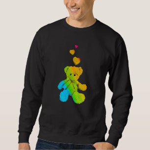 Sudadera Oso de peluche de color arcoíris con corazones Col