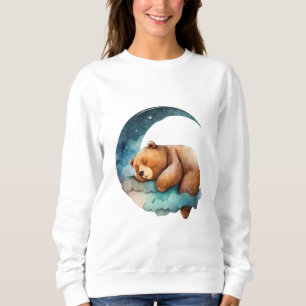 Sudadera Oso de peluche durmiendo en la luna creciente