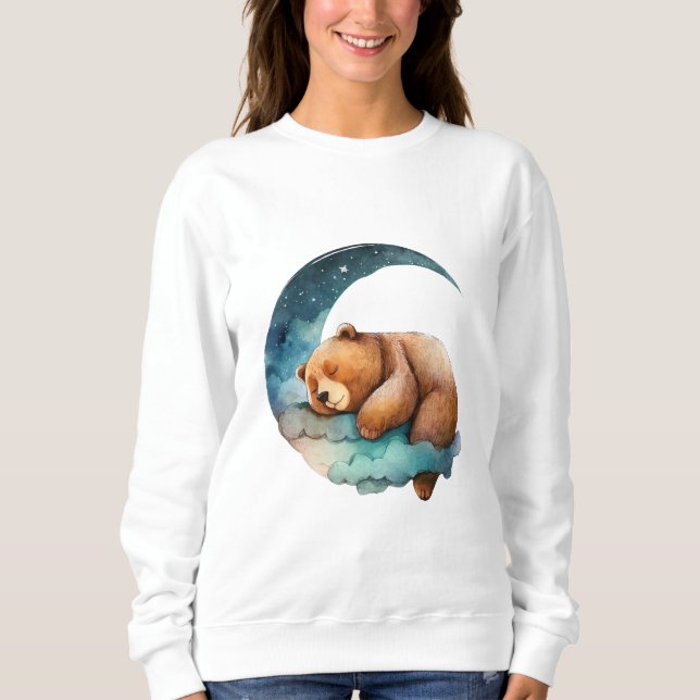 Sudadera Oso de peluche durmiendo en la luna creciente (Anverso)