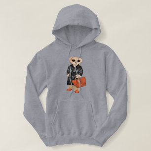 Sudadera Oso de peluche elegante con abrigo trench de moda