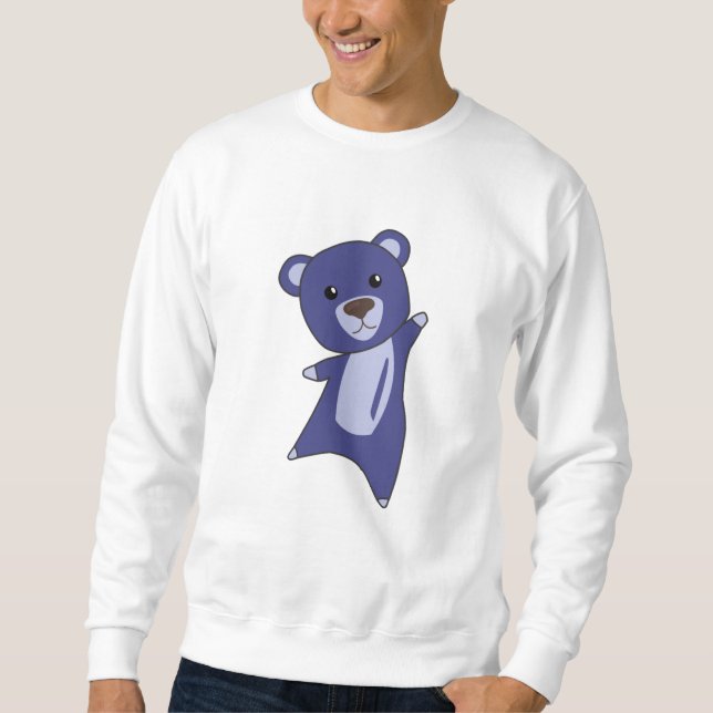 Sudadera Oso De Teddy Oso Pequeño Oso Azul Funny Animales P (Anverso)